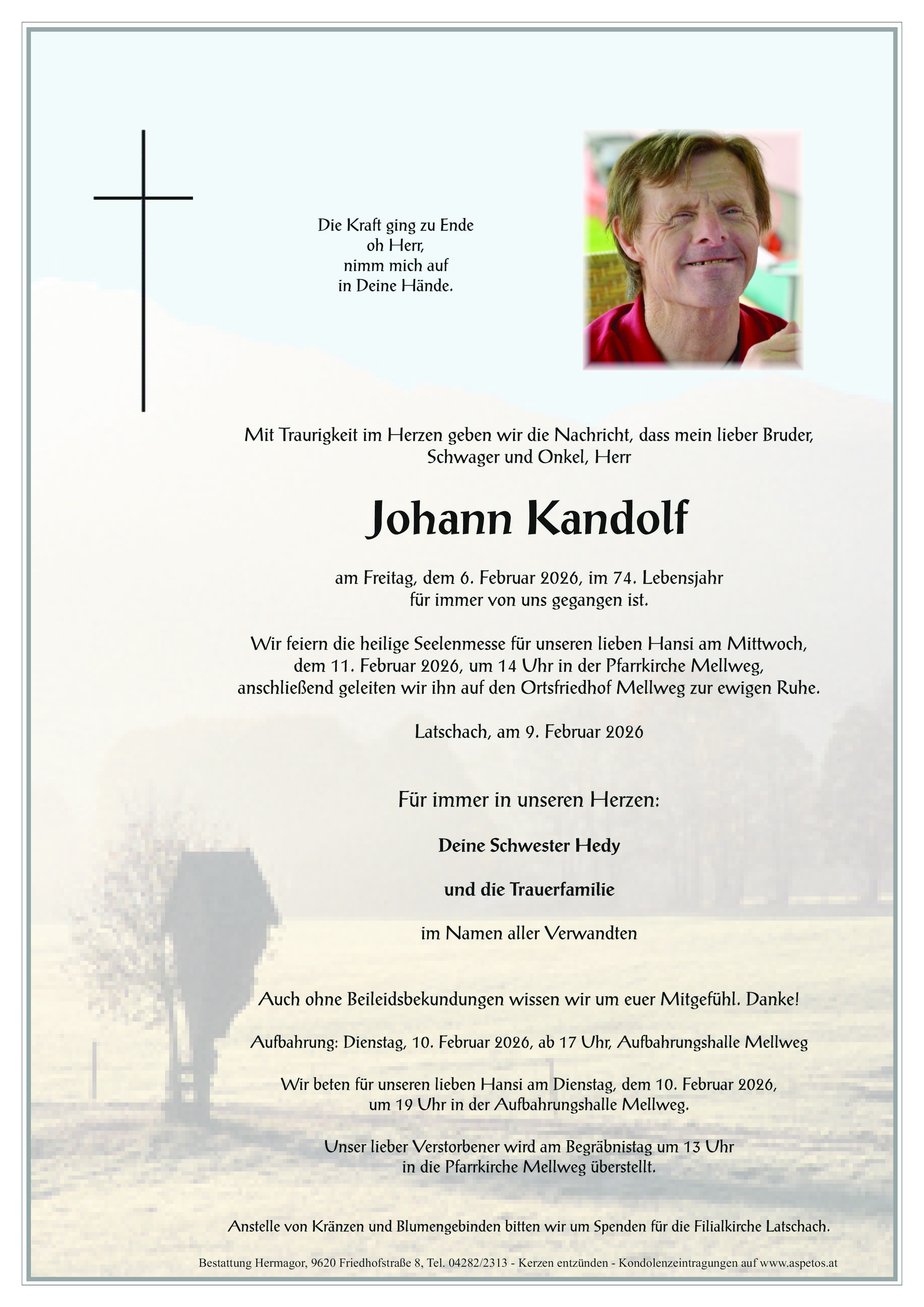 Traueranzeige von Hansi Kandolf