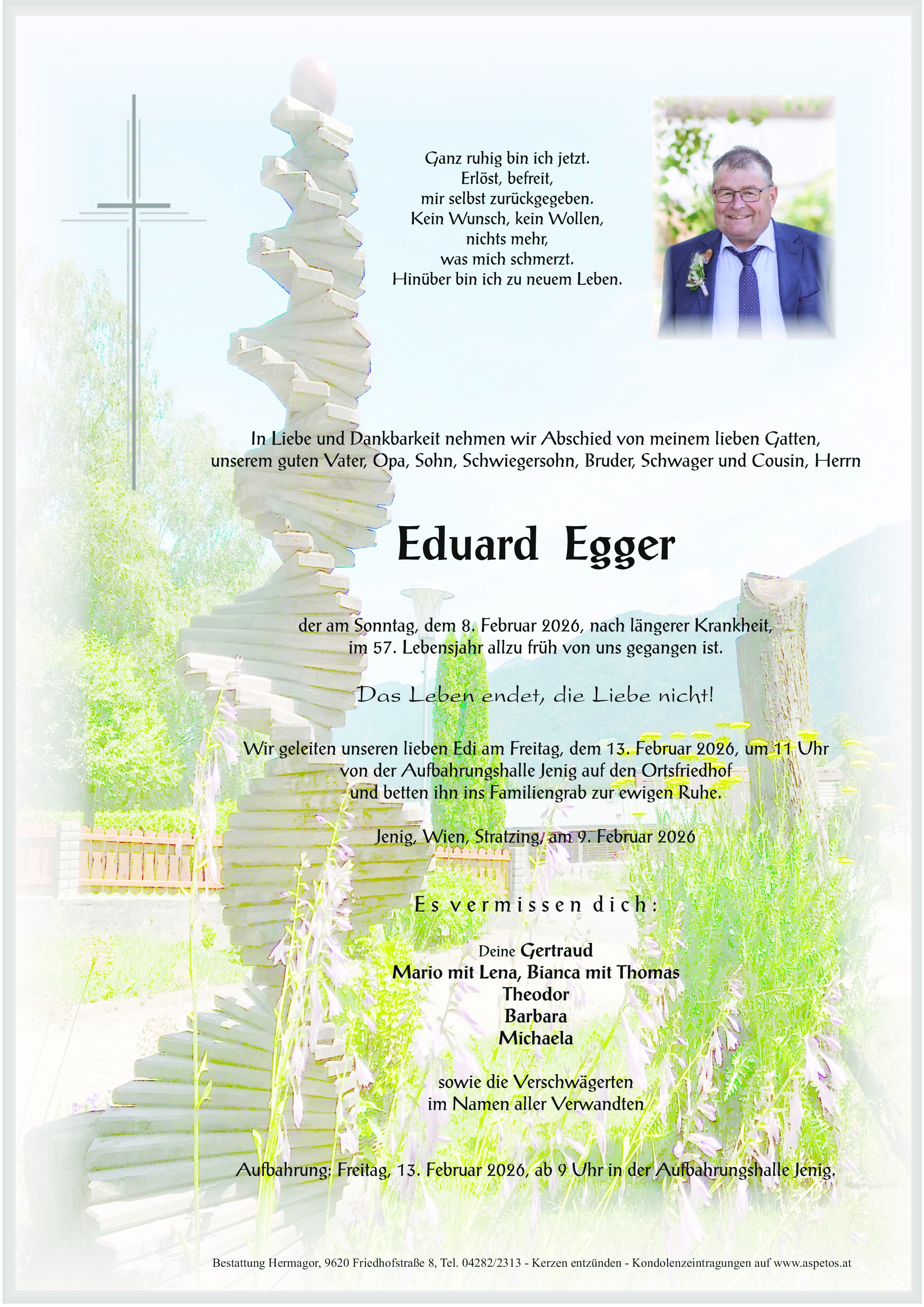 Traueranzeige von Eduard Egger