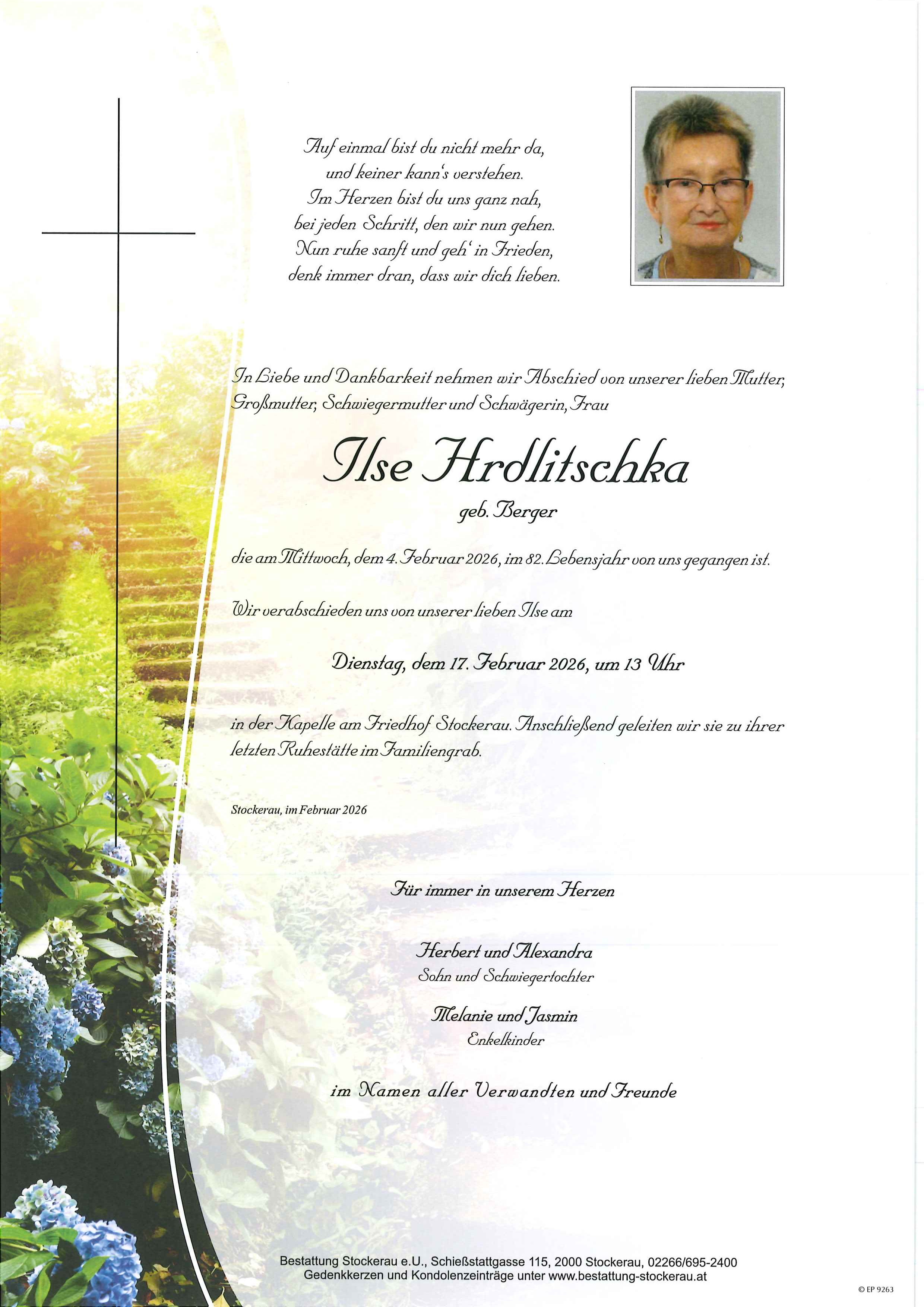 Traueranzeige von Ilse Hrdlitschka