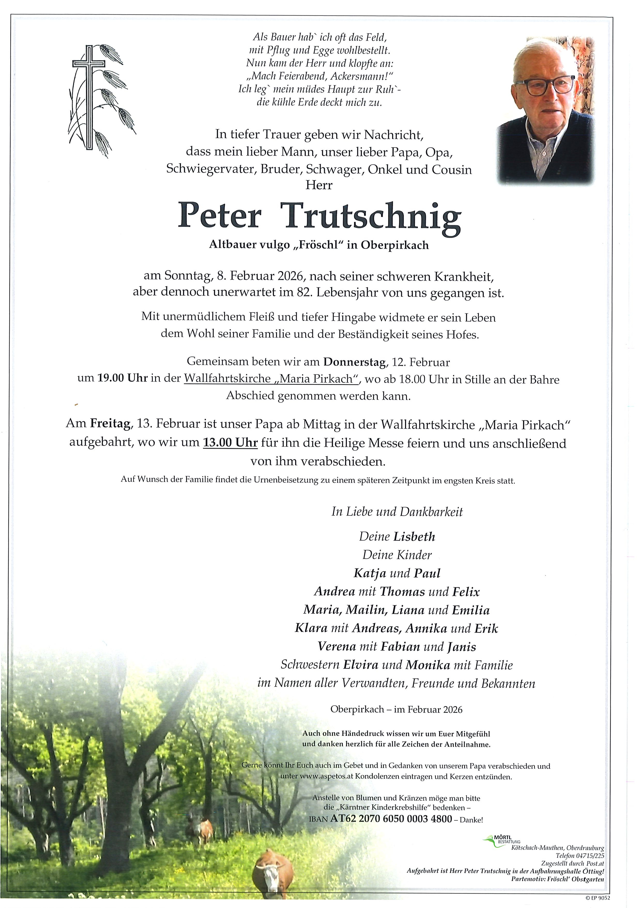 Traueranzeige von Peter Trutschnig