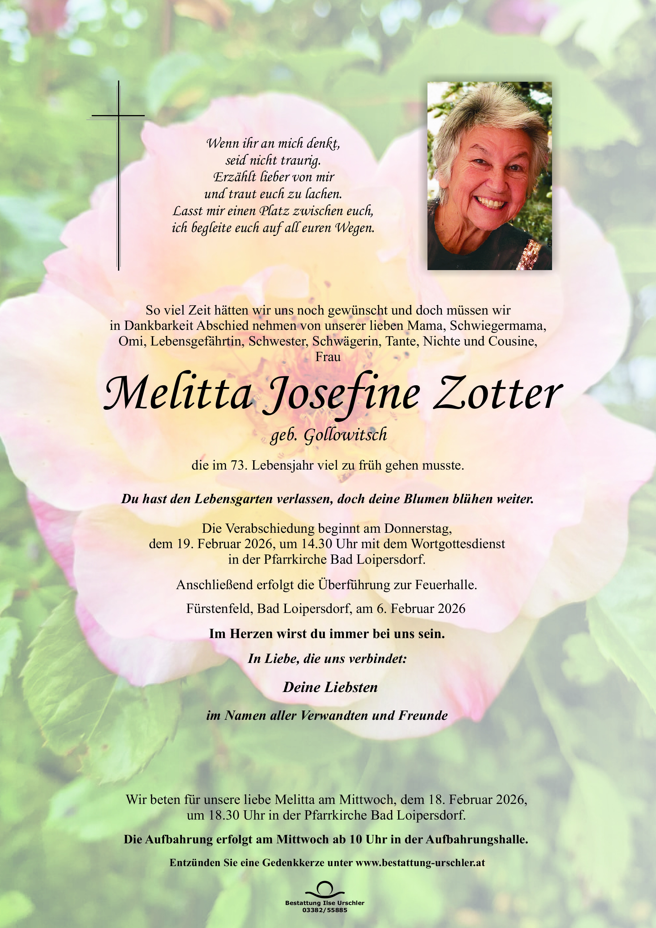 Traueranzeige von Melitta Josefine Zotter