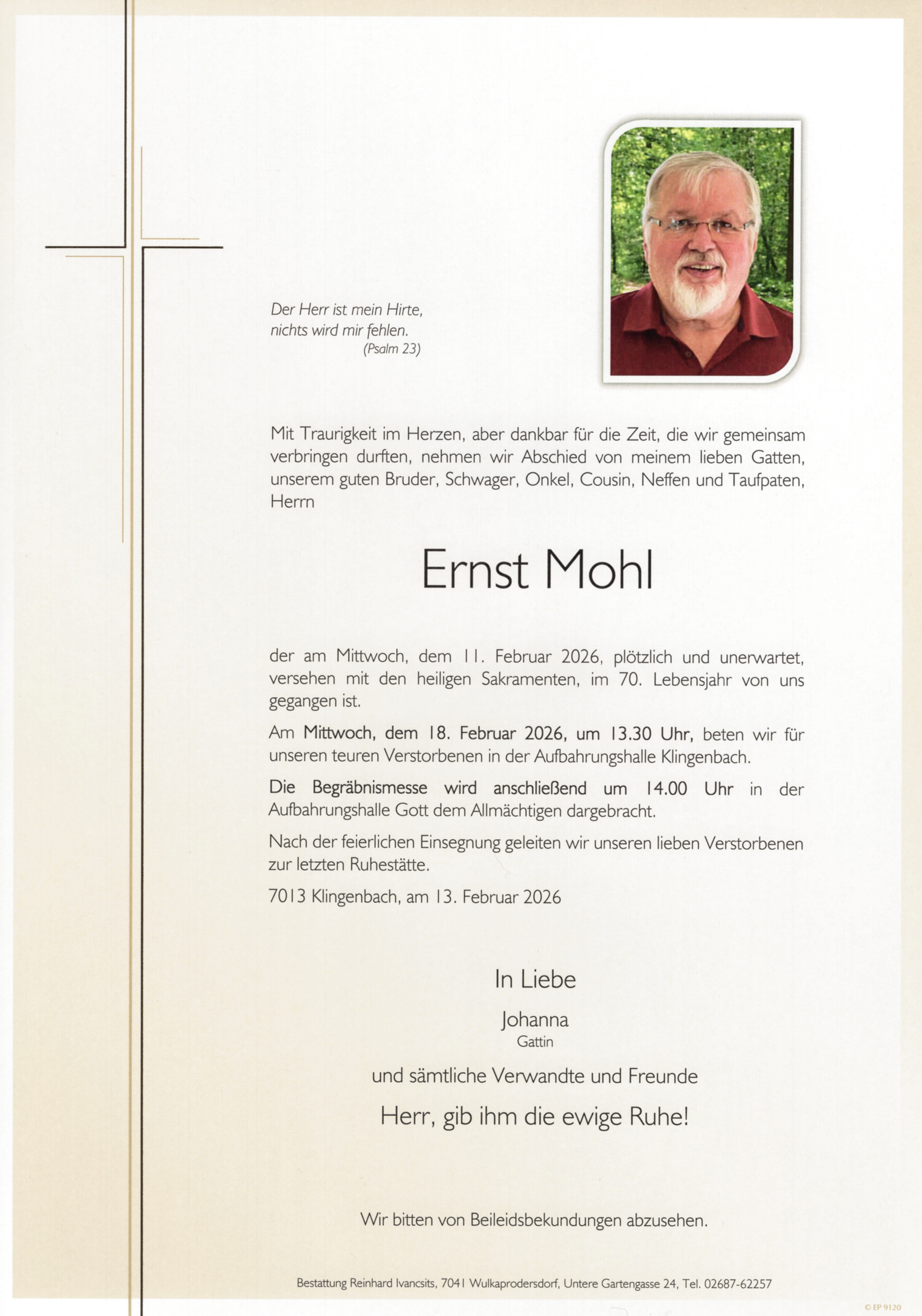 Traueranzeige von Ernst Mohl