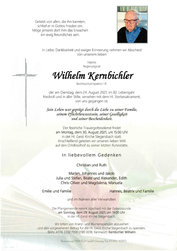 Traueranzeige von Regierungsrat Wilhelm Kernbichler