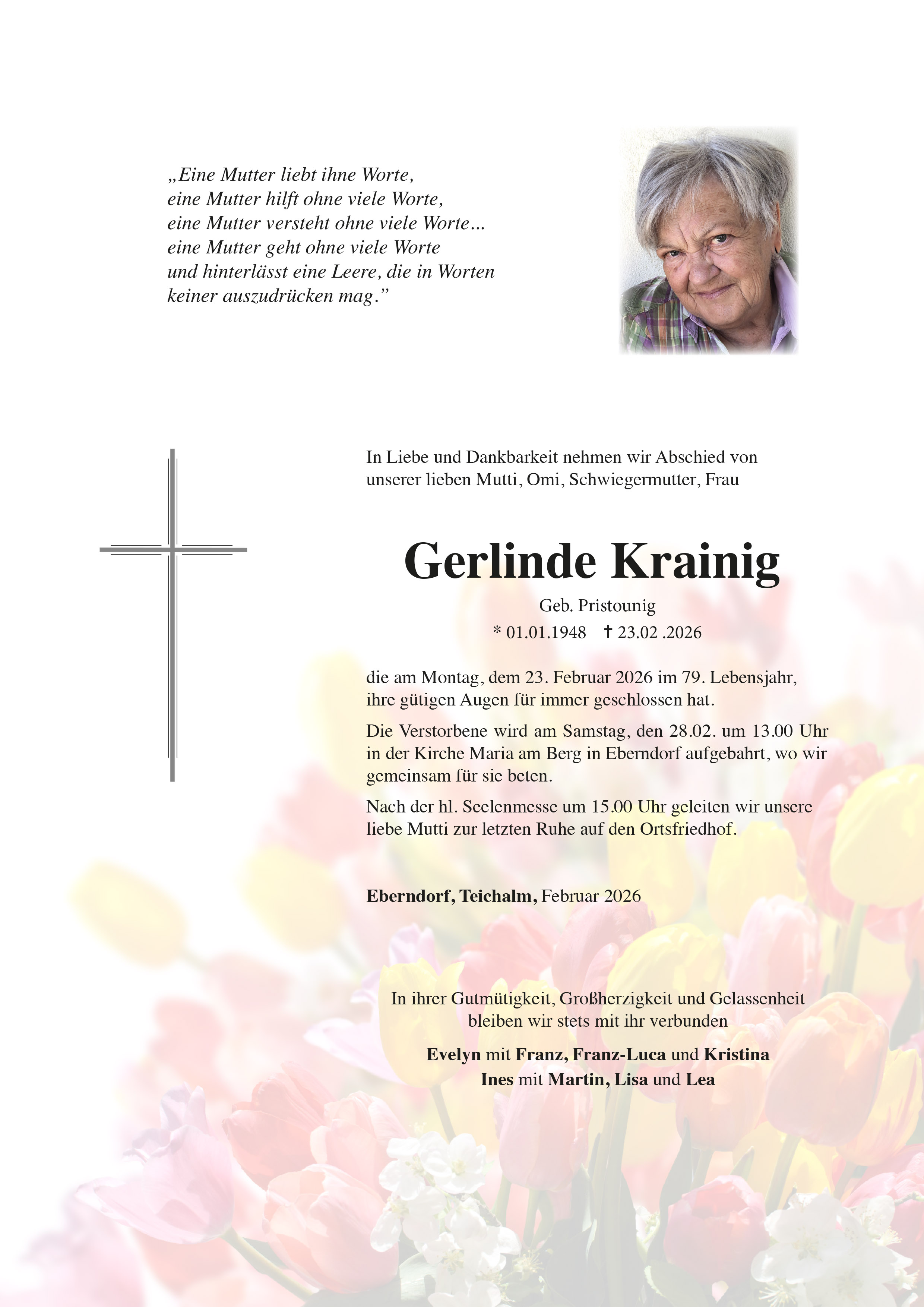 Traueranzeige von Gerlinde Krainig