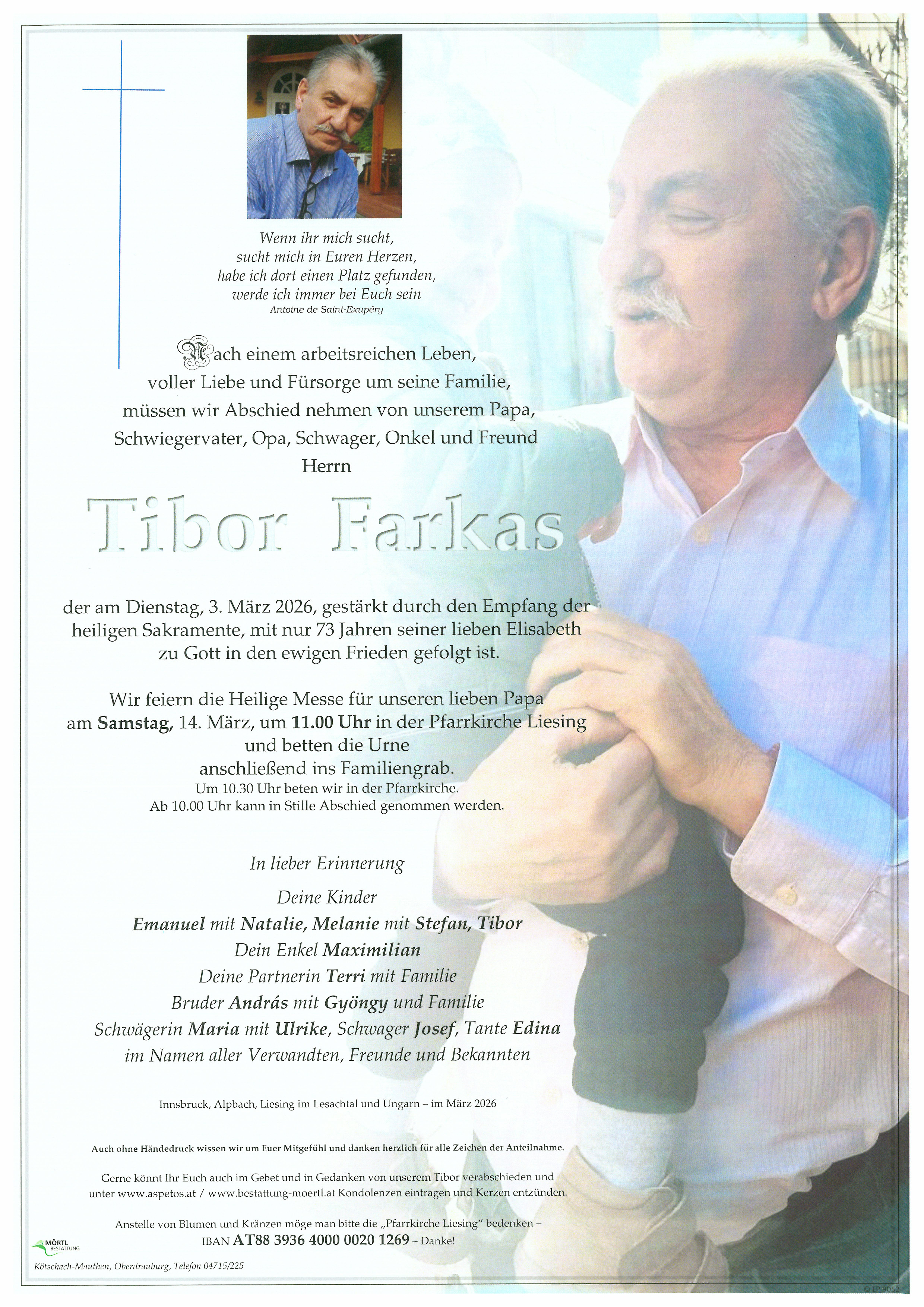 Traueranzeige von Tibor Farkas