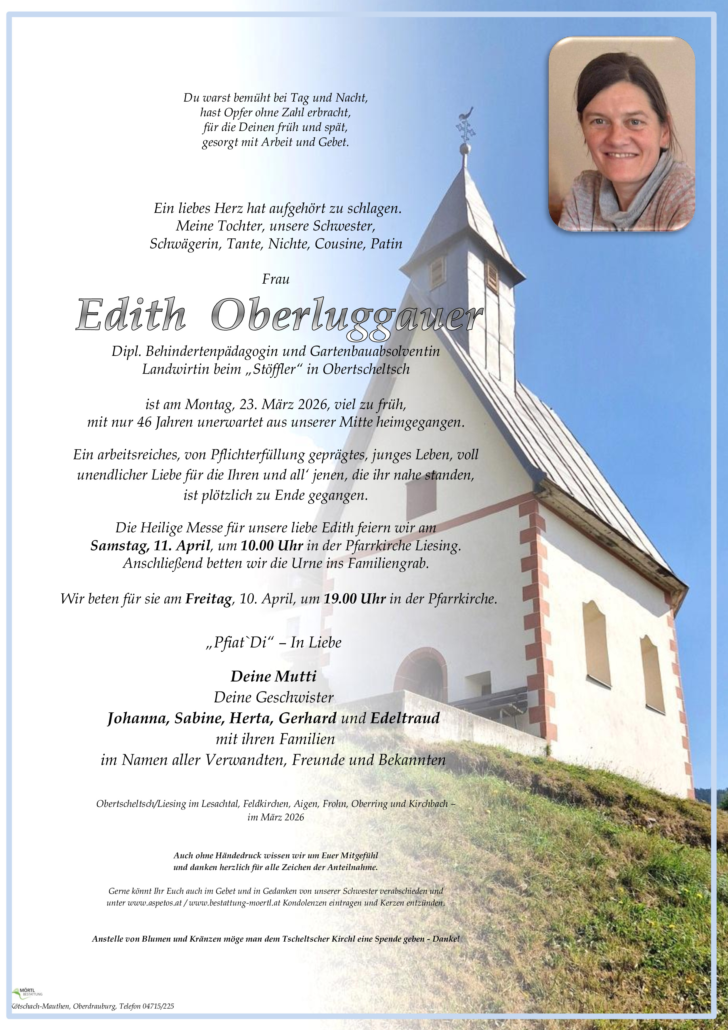 Traueranzeige von Edith Oberluggauer