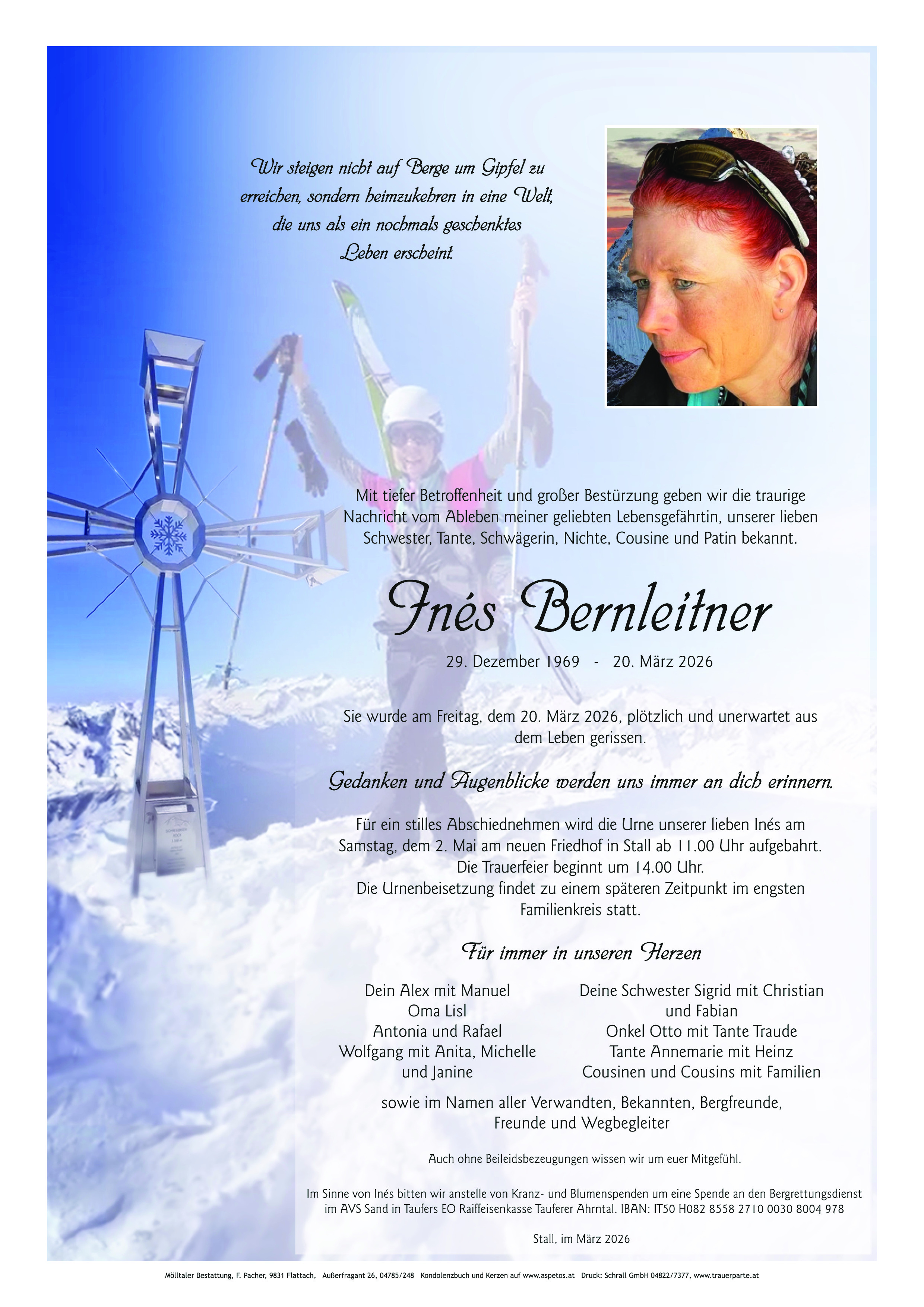 Traueranzeige von Inés Bernleitner