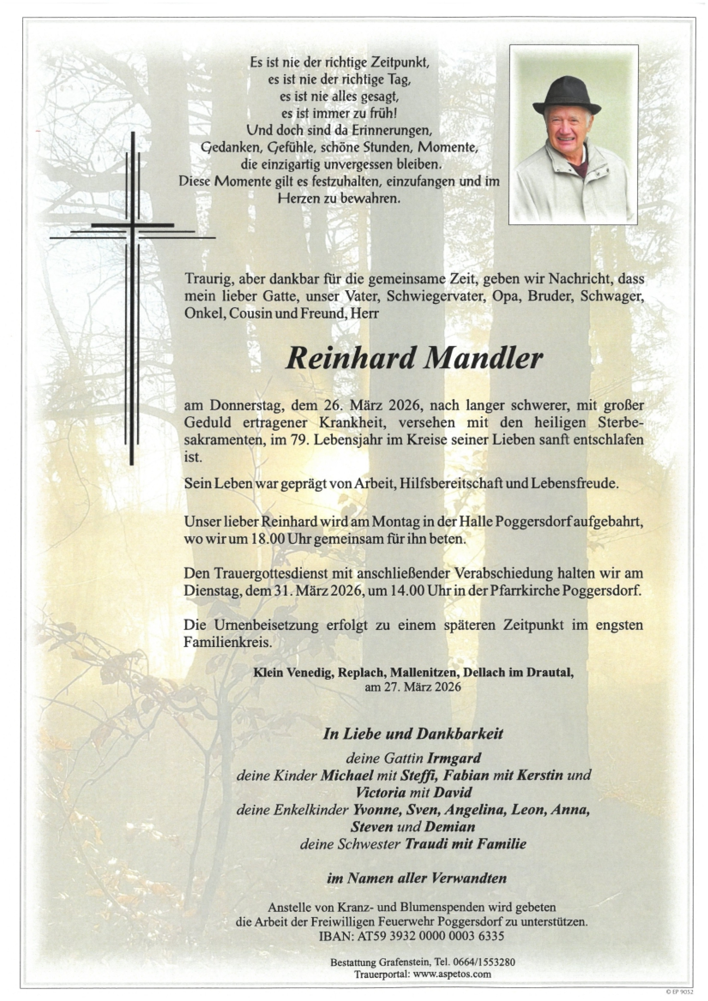 Traueranzeige von Reinhard Mandler
