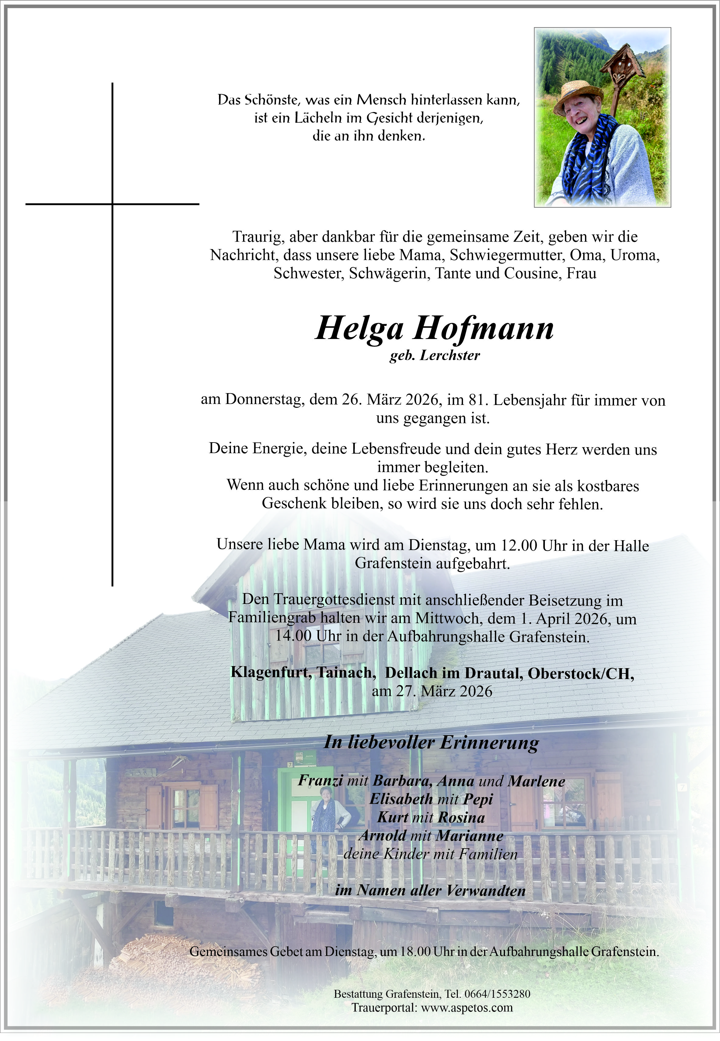 Traueranzeige von Helga Hofmann