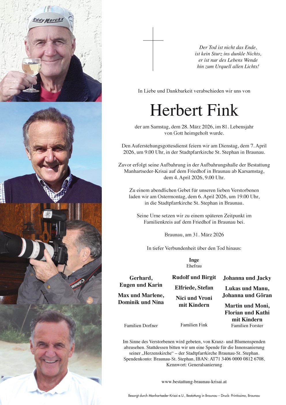 Traueranzeige von Herbert Fink