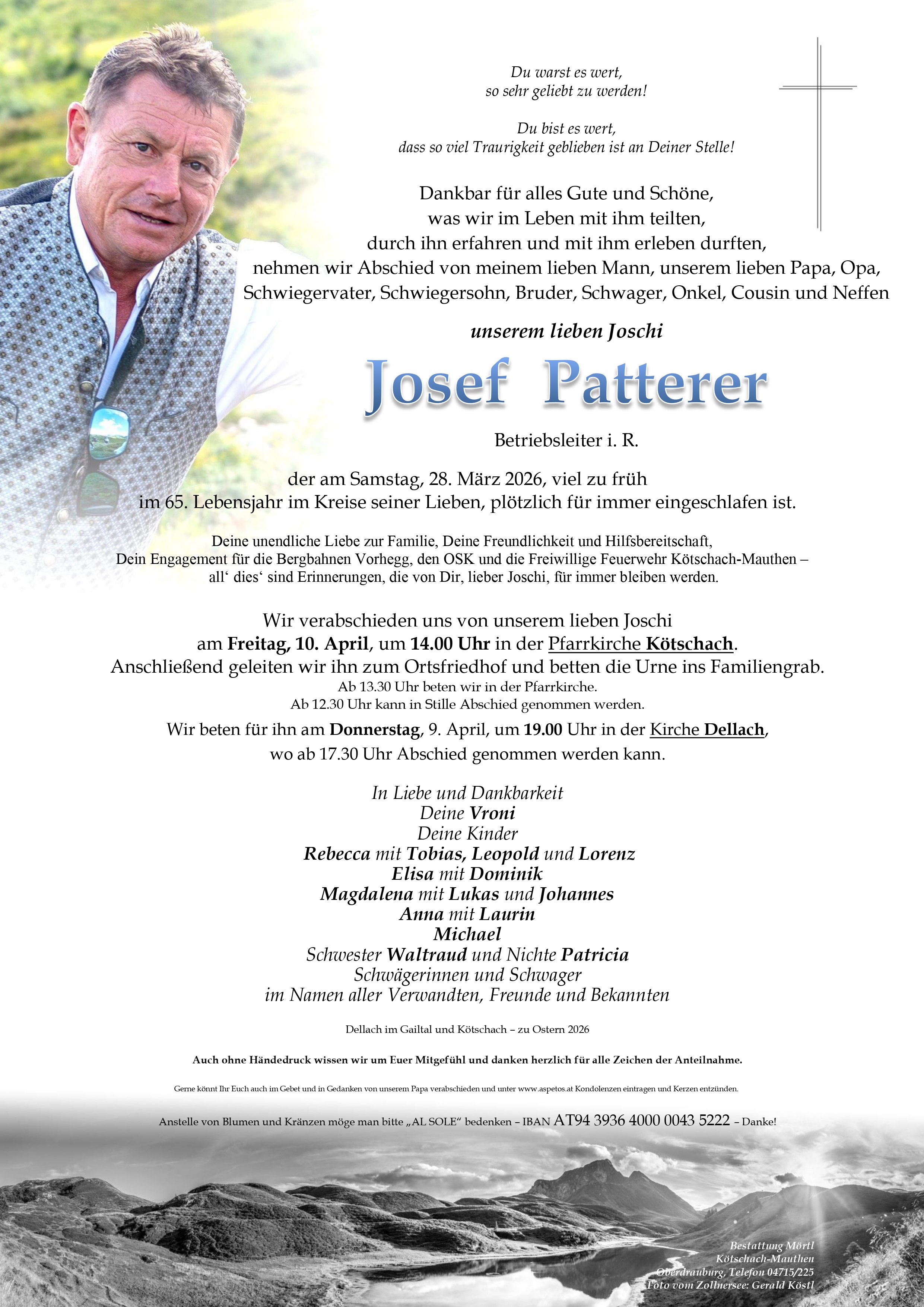 Traueranzeige von Josef Patterer