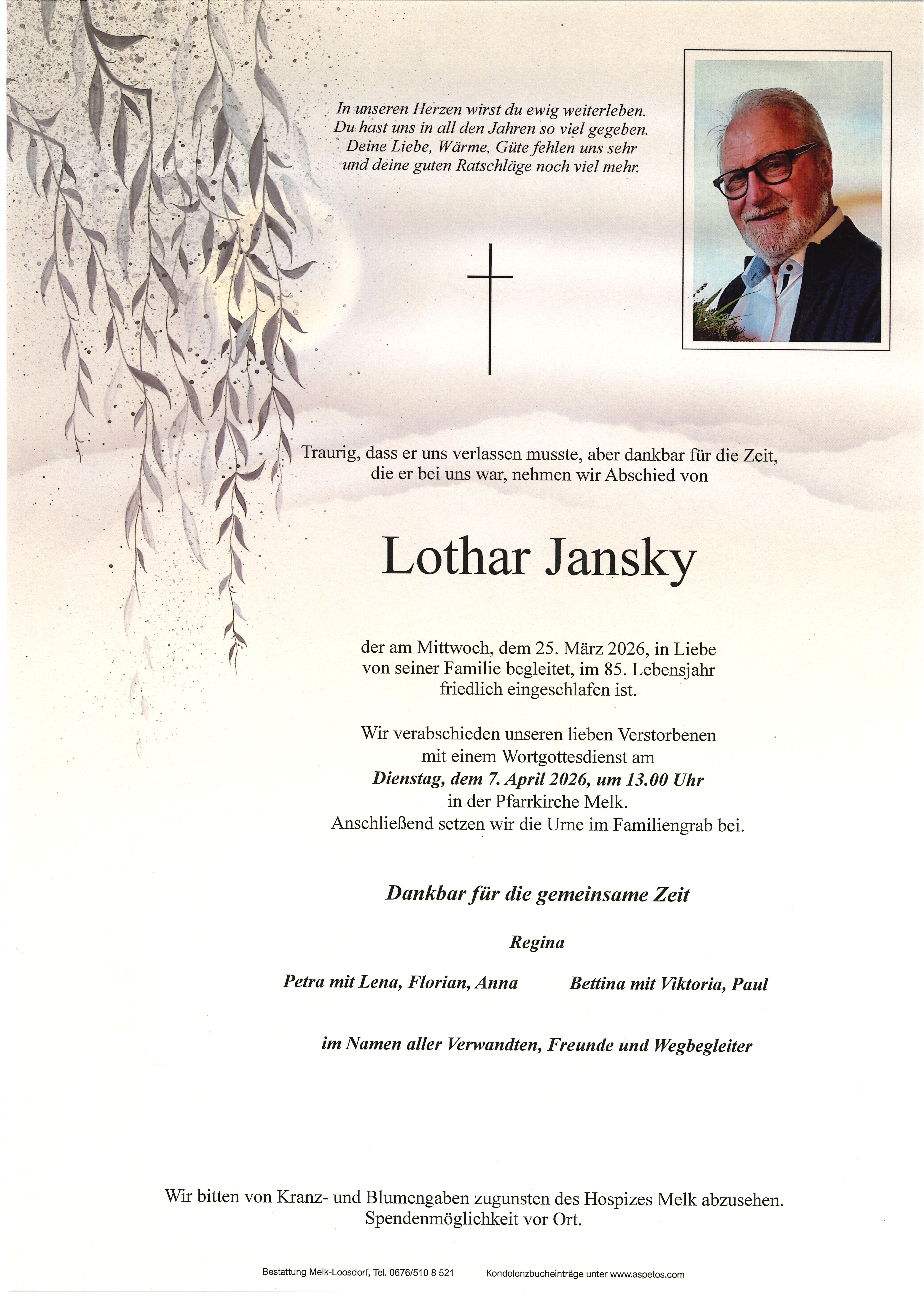Traueranzeige von Lothar Jansky