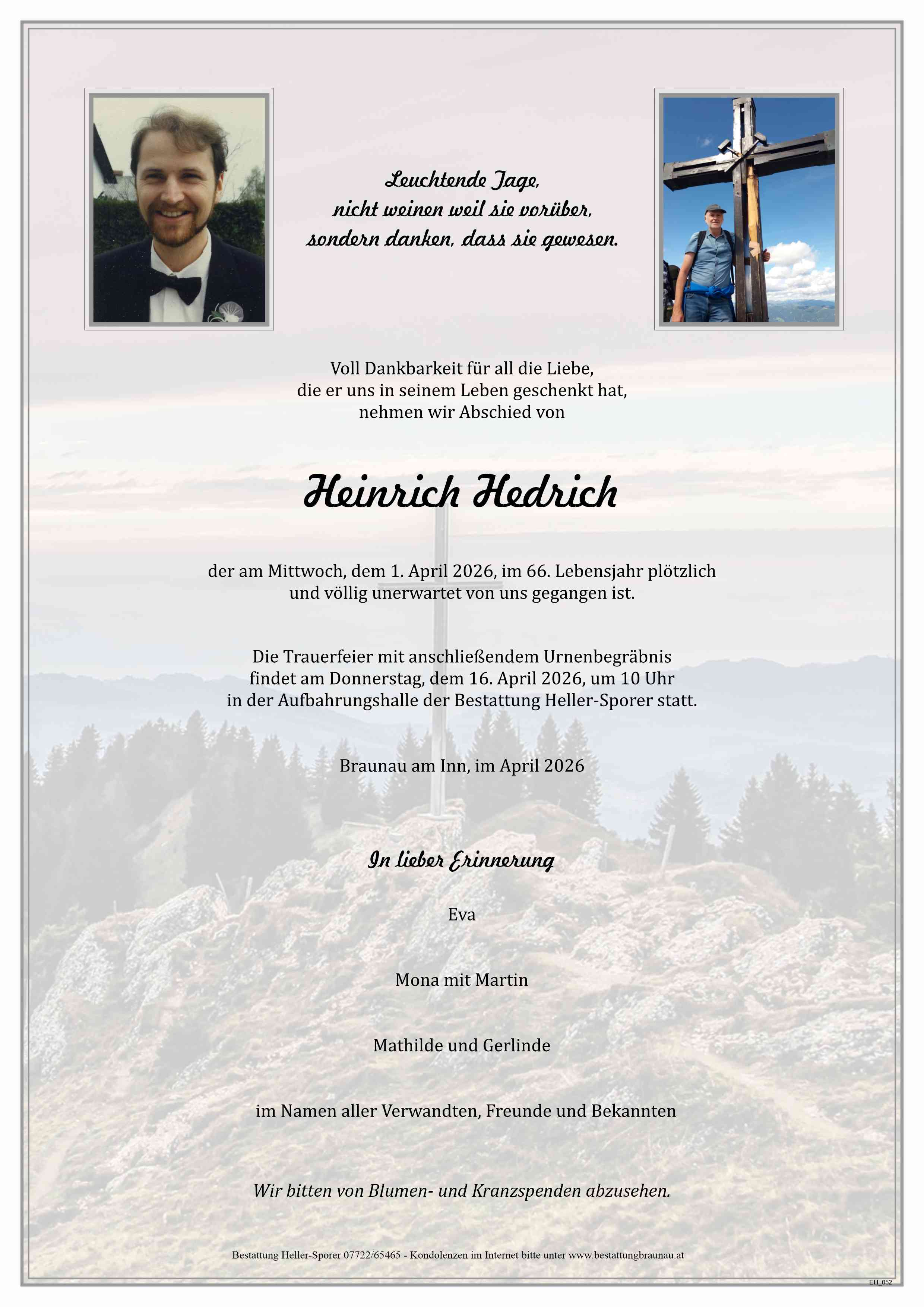 Traueranzeige von Heinrich Hedrich
