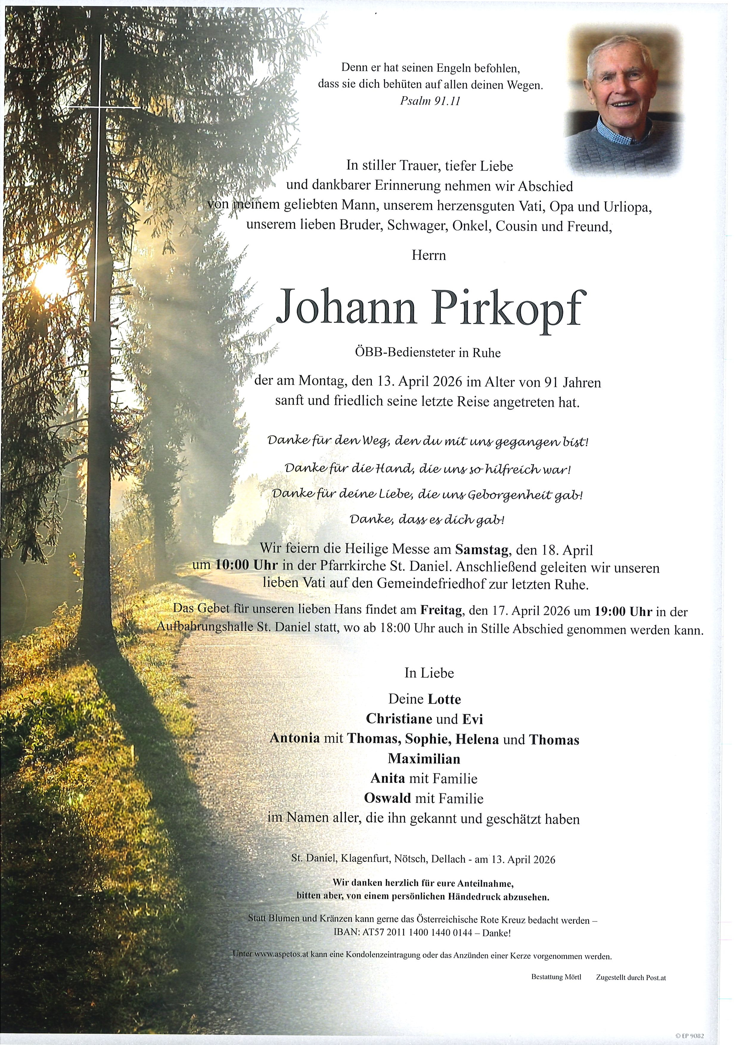 Traueranzeige von Johann Pirkopf