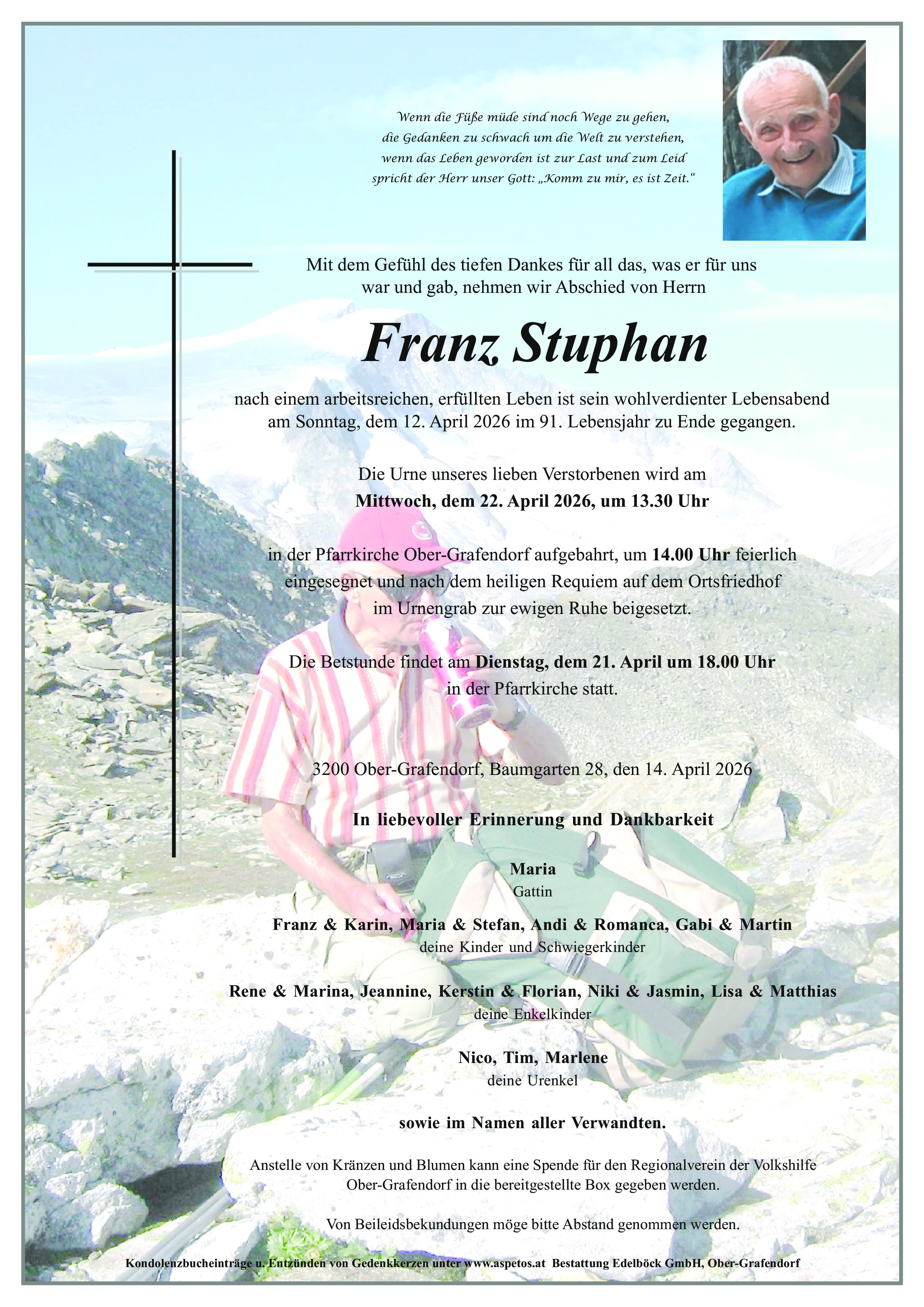 Traueranzeige von Franz Stuphan