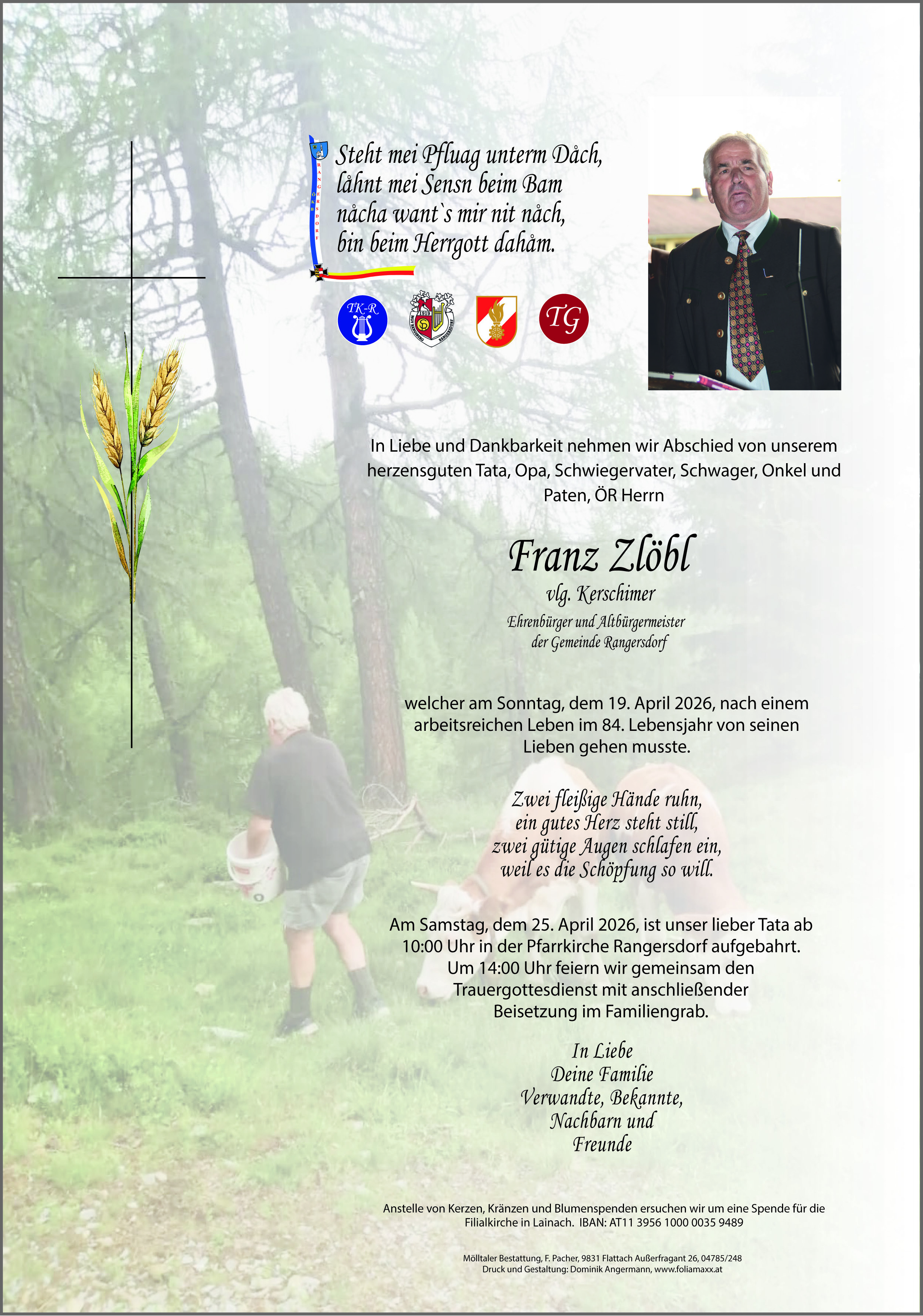 Traueranzeige von Franz Zlöbl