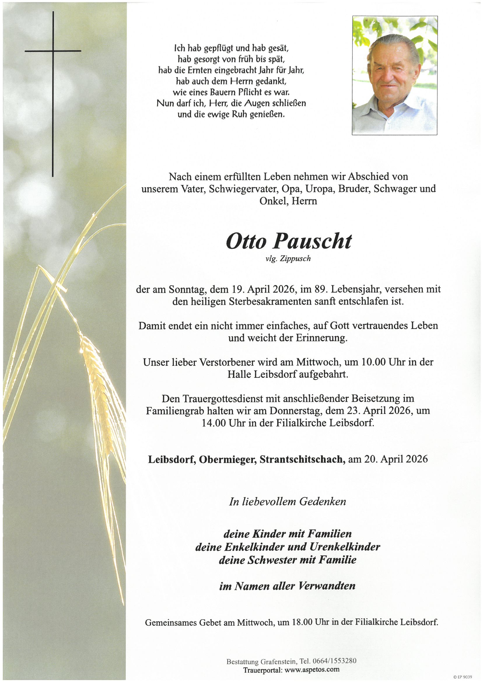 Traueranzeige von Otto Pauscht