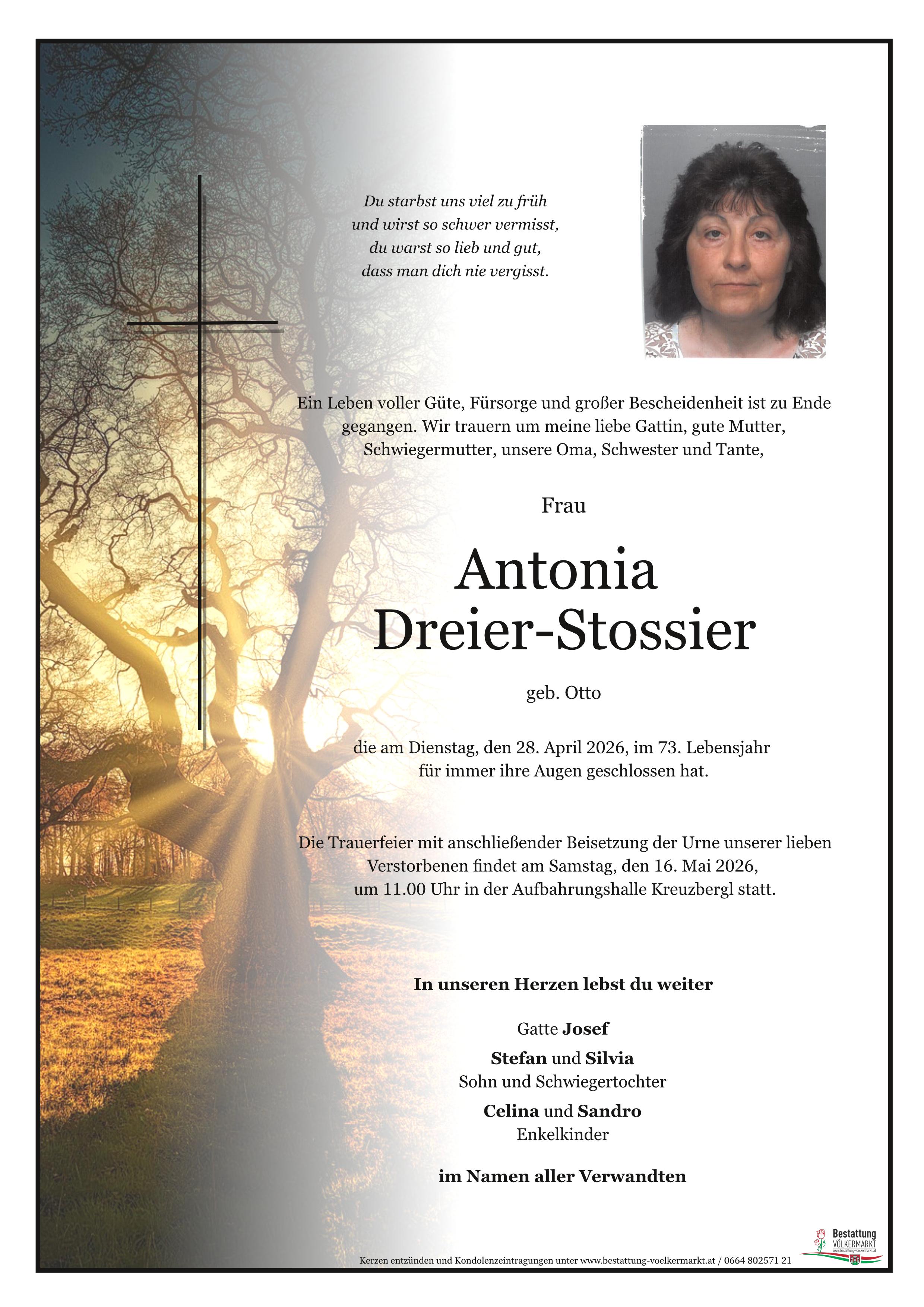 Traueranzeige von Antonia Dreier-Stossier