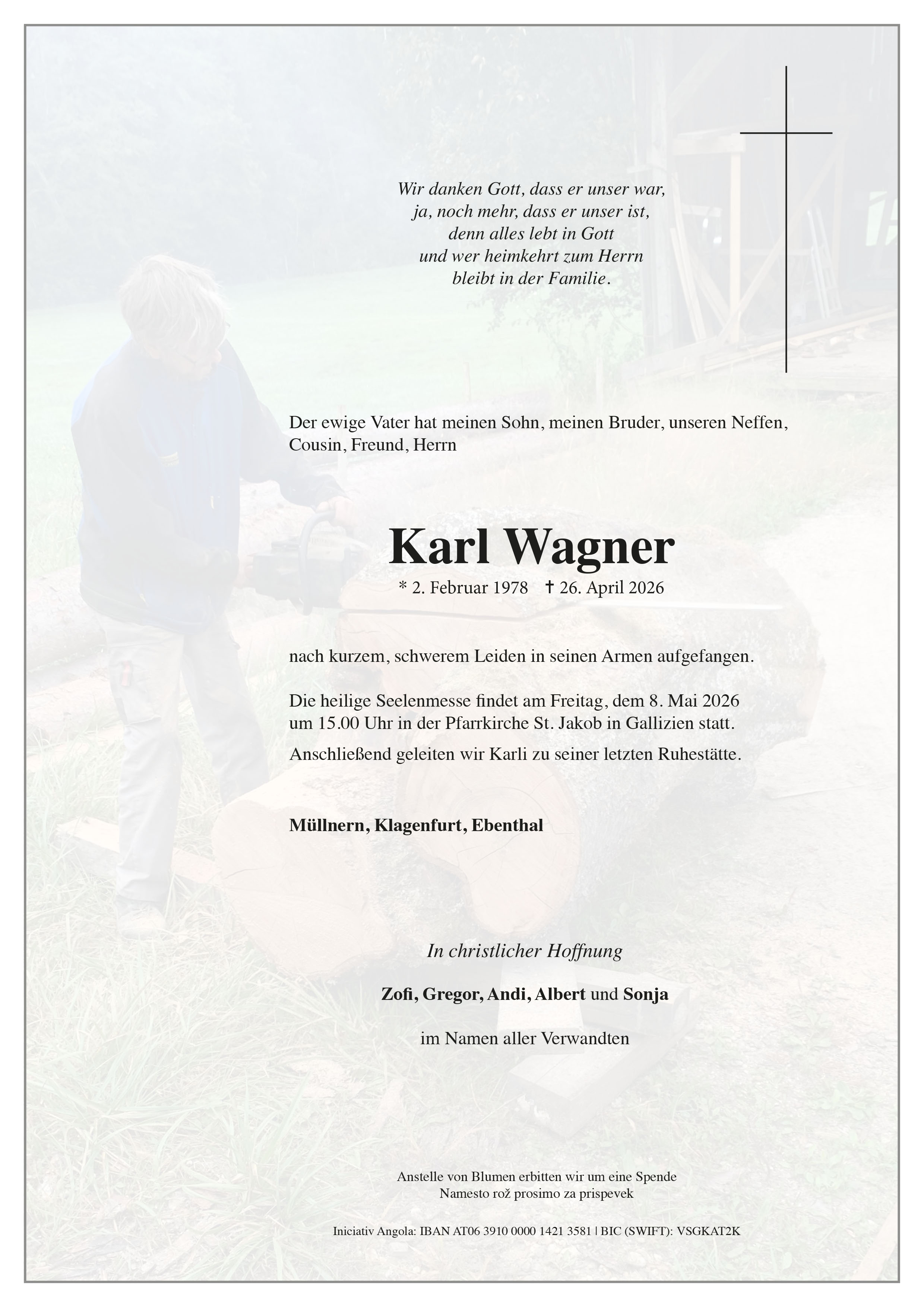Traueranzeige von Karl Wagner