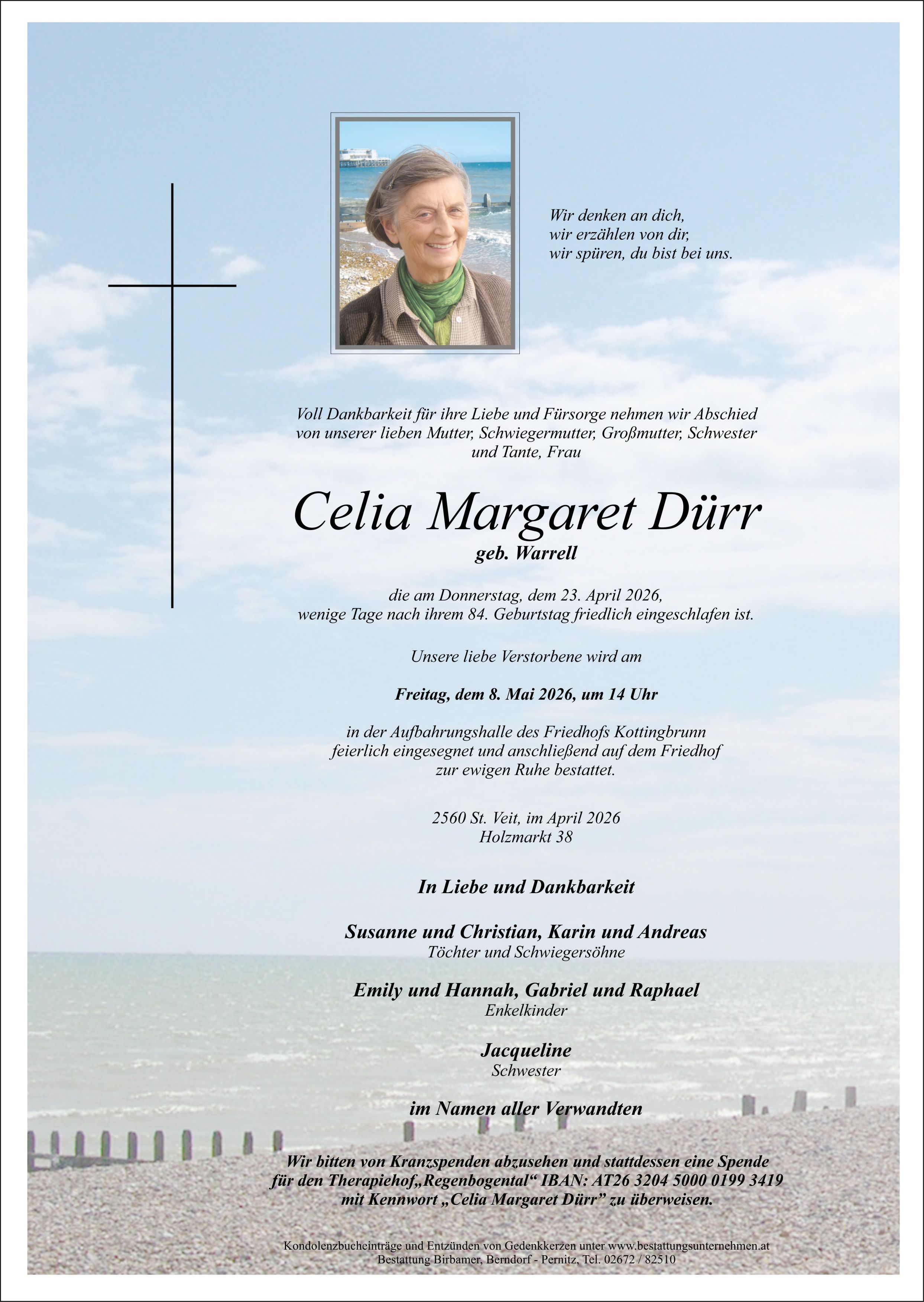 Traueranzeige von Celia Margaret Dürr