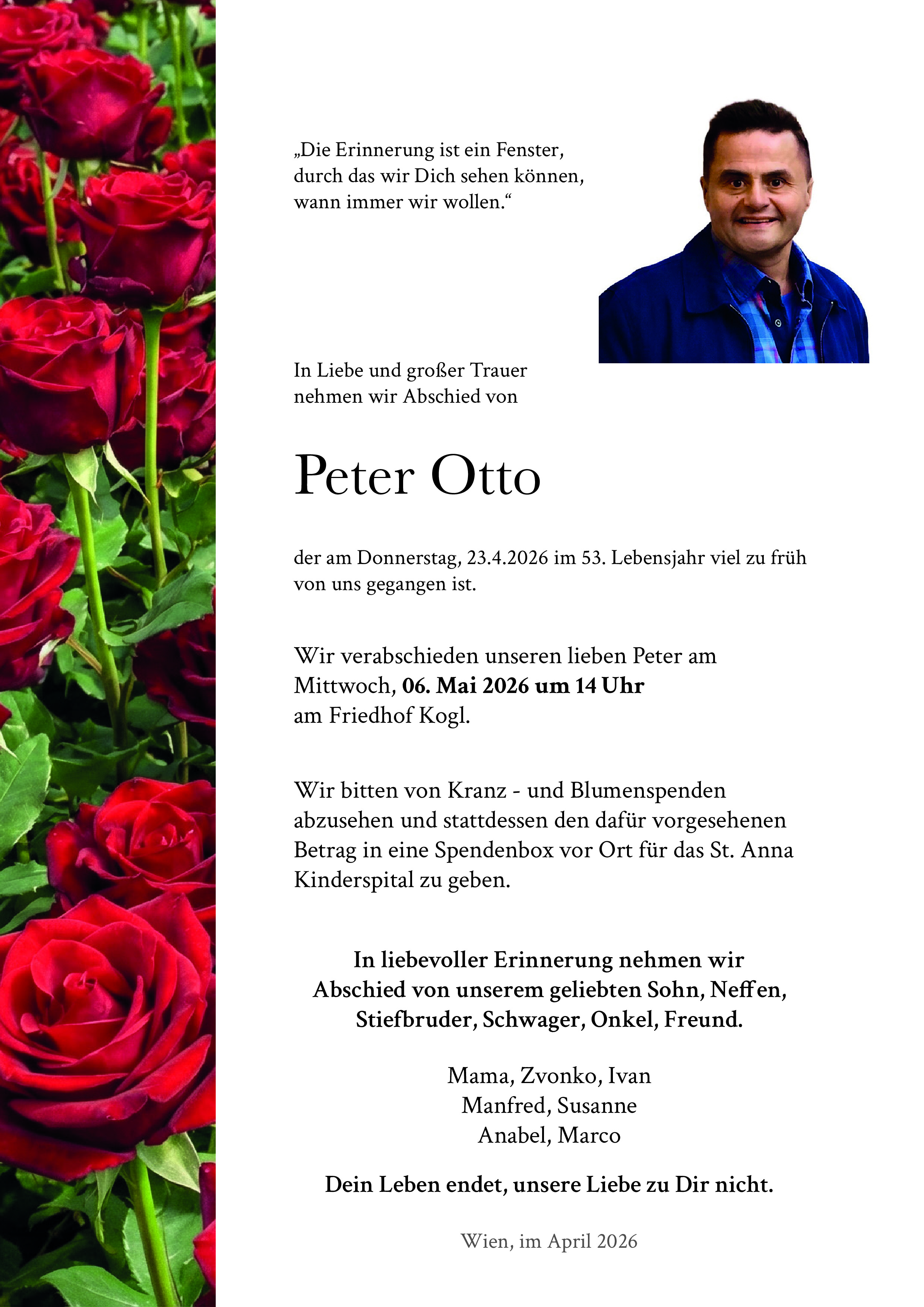 Traueranzeige von Peter Otto