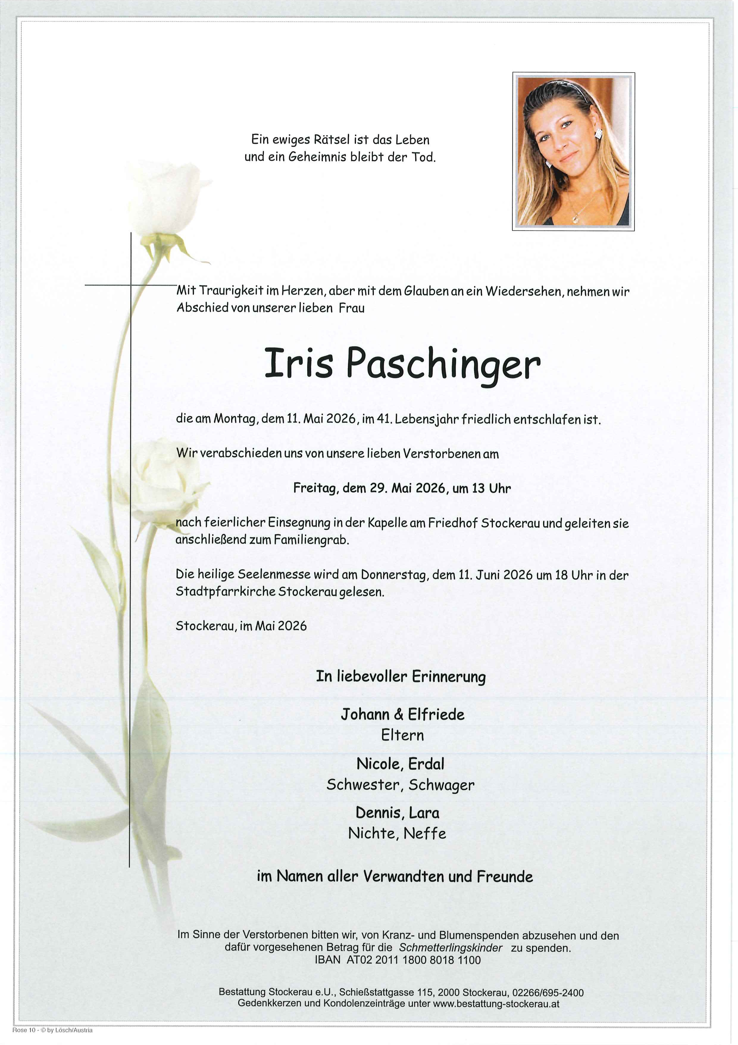 Traueranzeige von Iris Paschinger