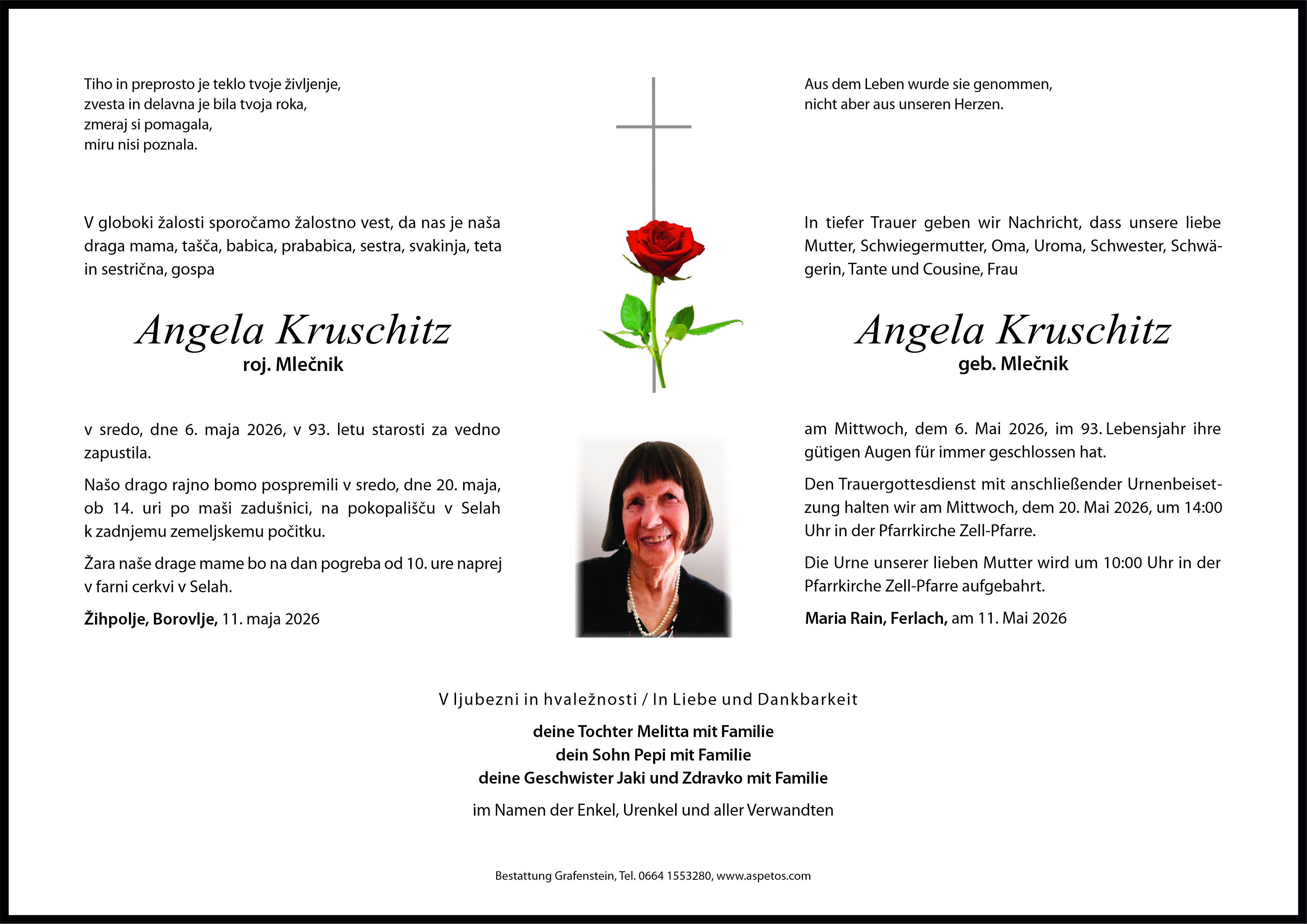 Traueranzeige von Angela Kruschitz