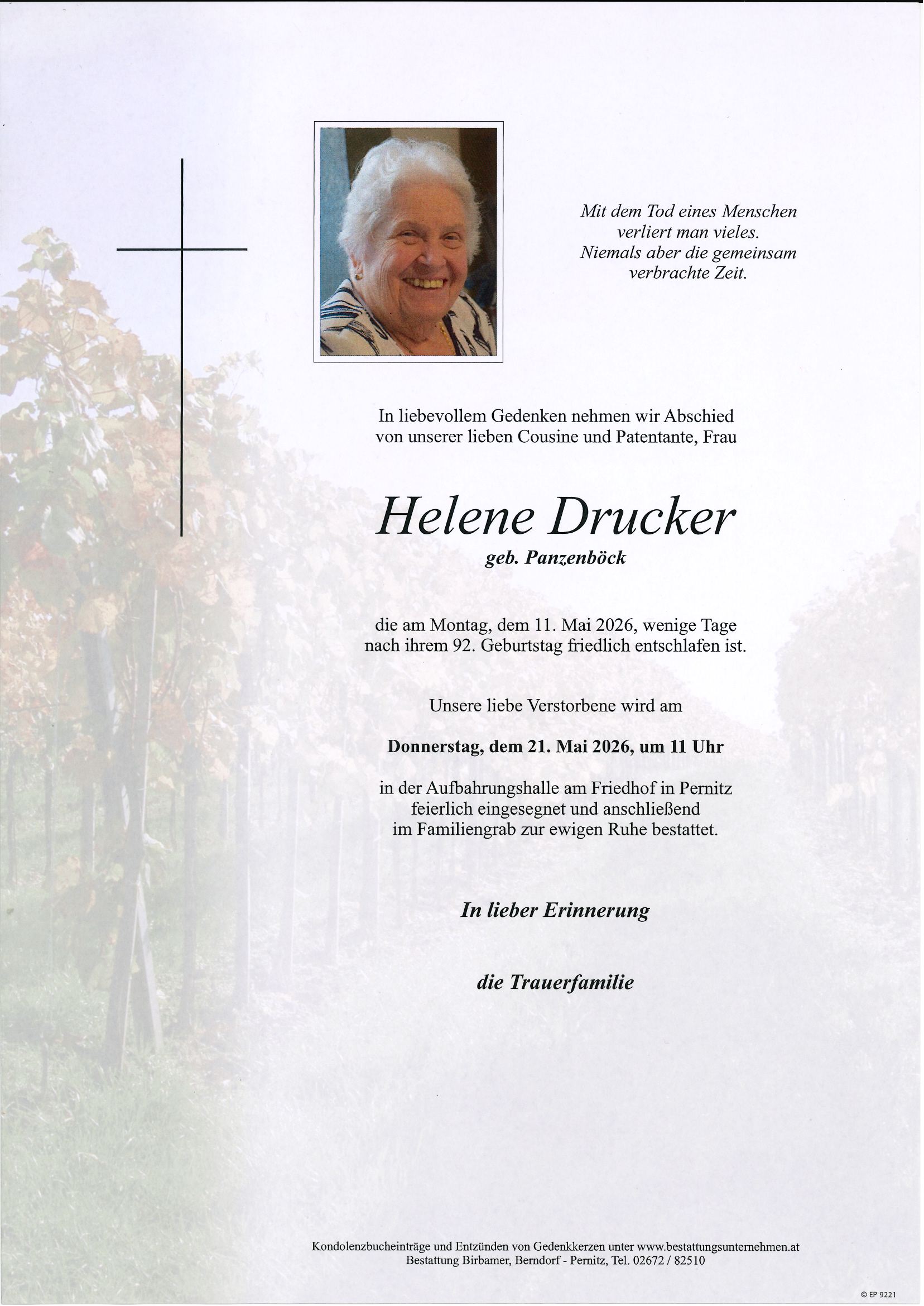 Traueranzeige von Helene Drucker