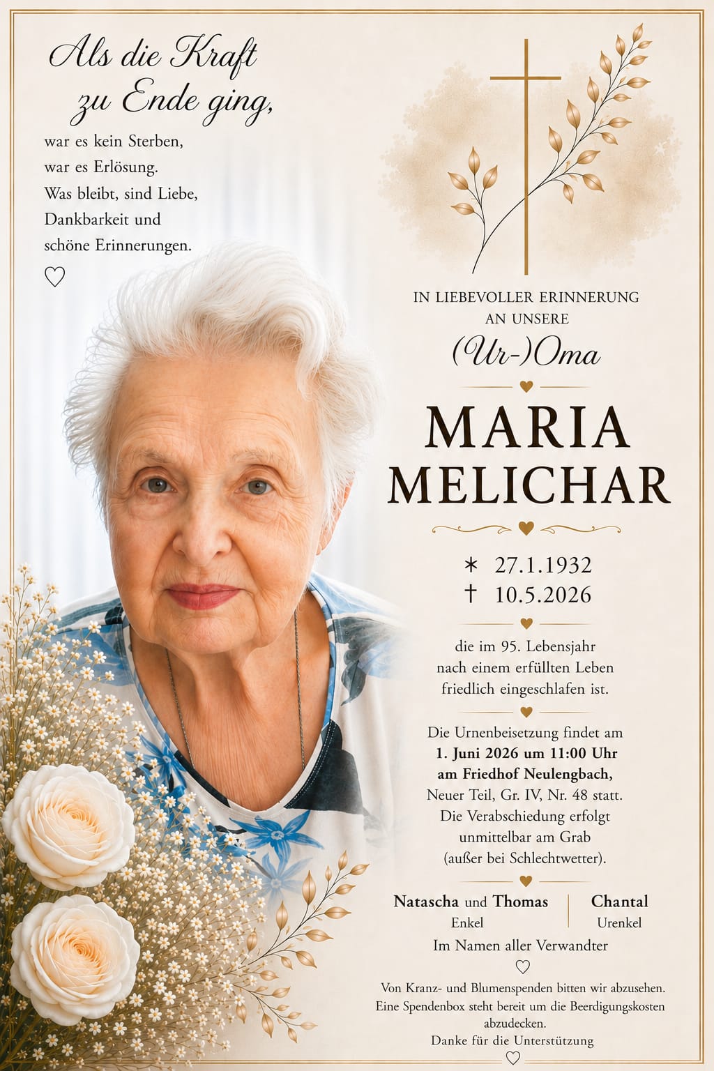 Traueranzeige von Maria Melichar