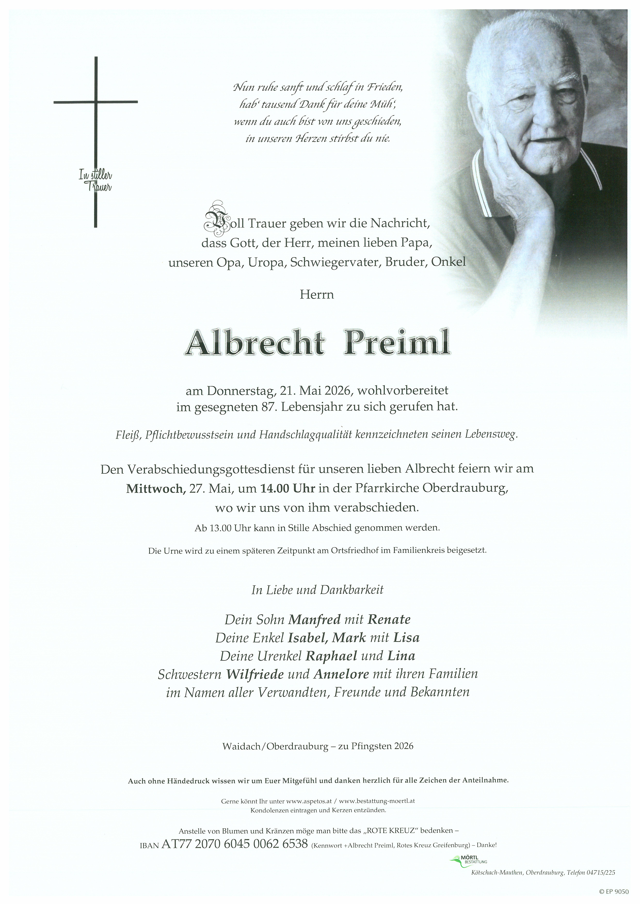 Traueranzeige von Albrecht Preiml
