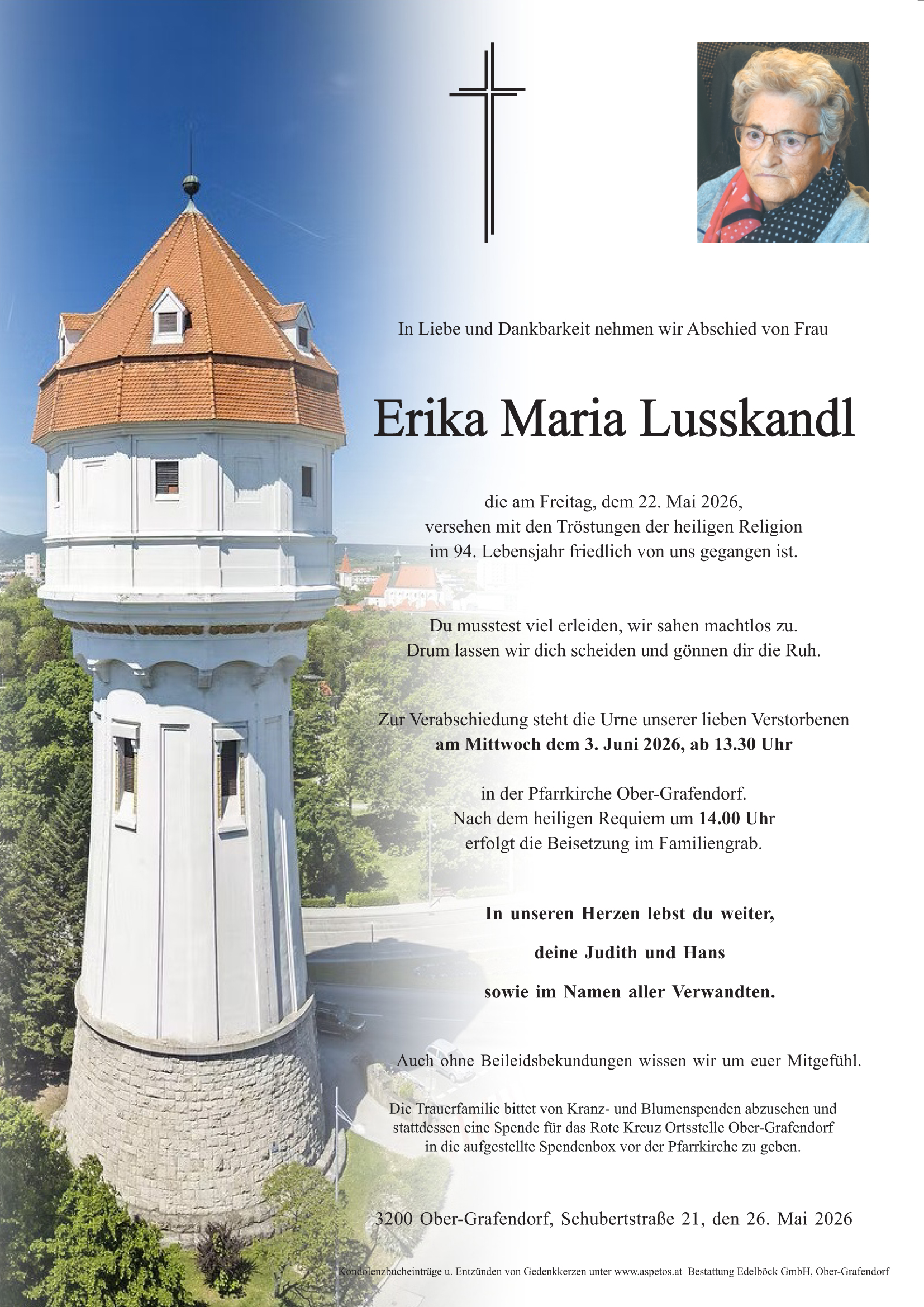 Traueranzeige von Erika Maria Lusskandl