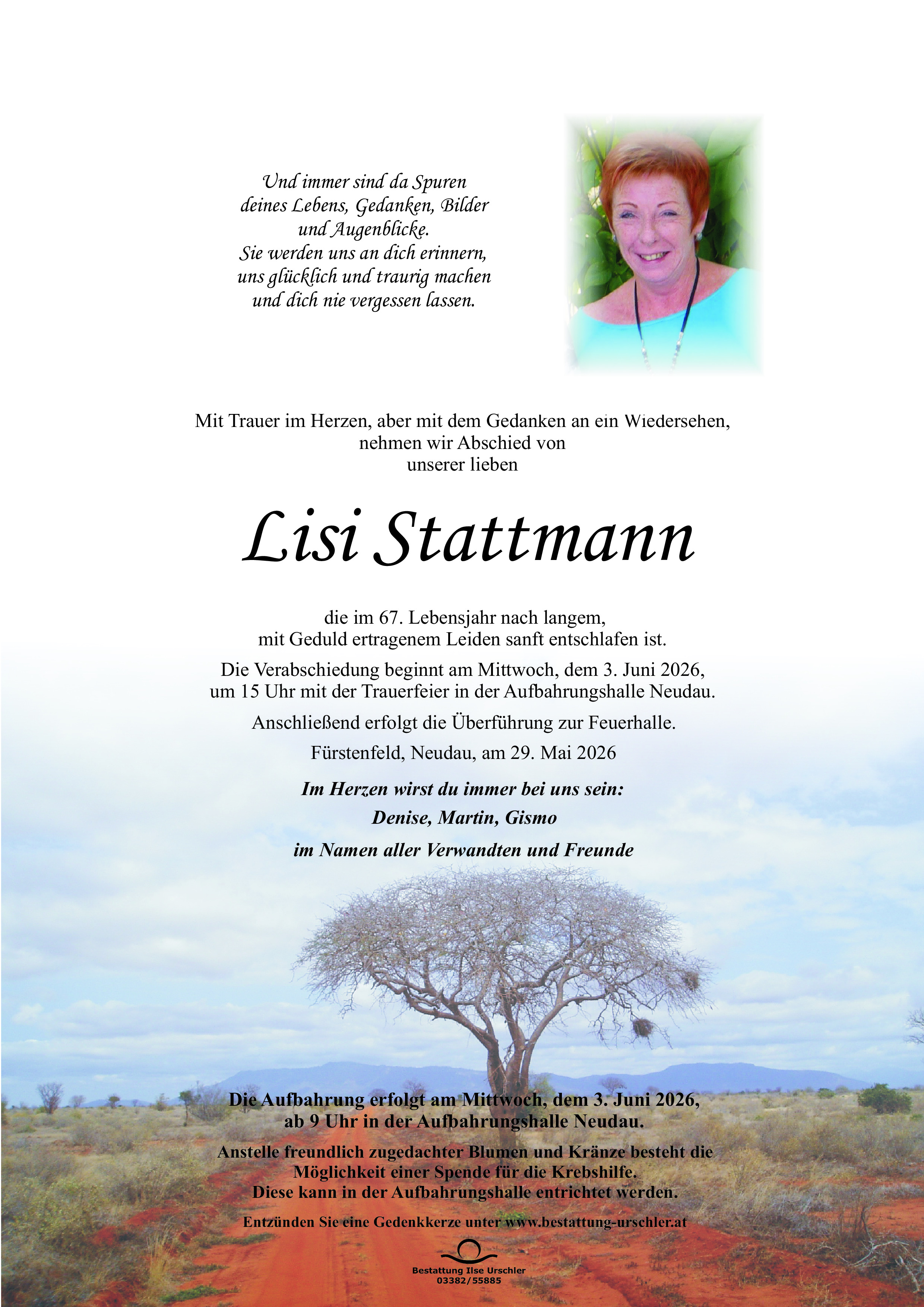 Traueranzeige von Lisi Stattmann