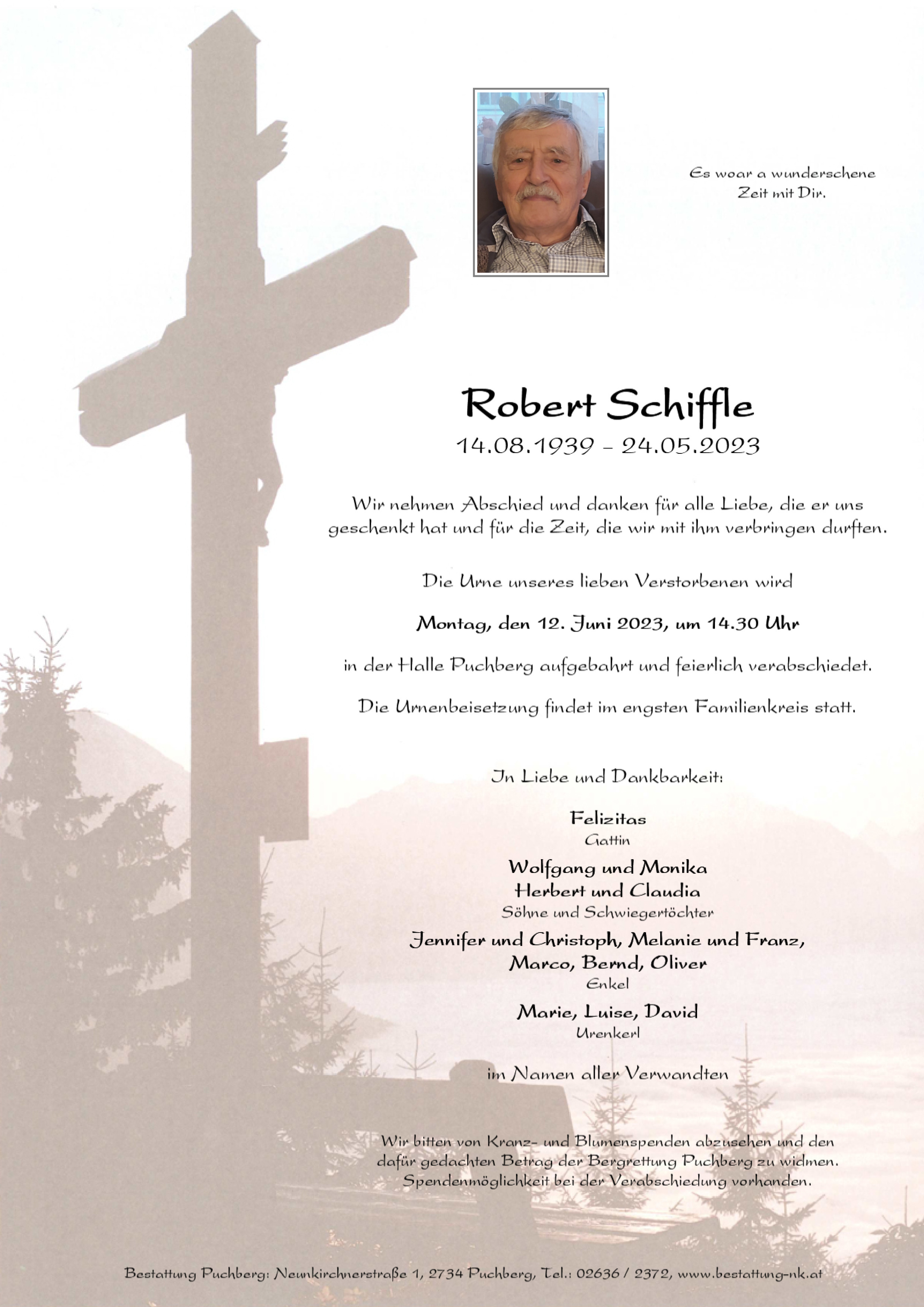 Traueranzeige von Robert Schiffle