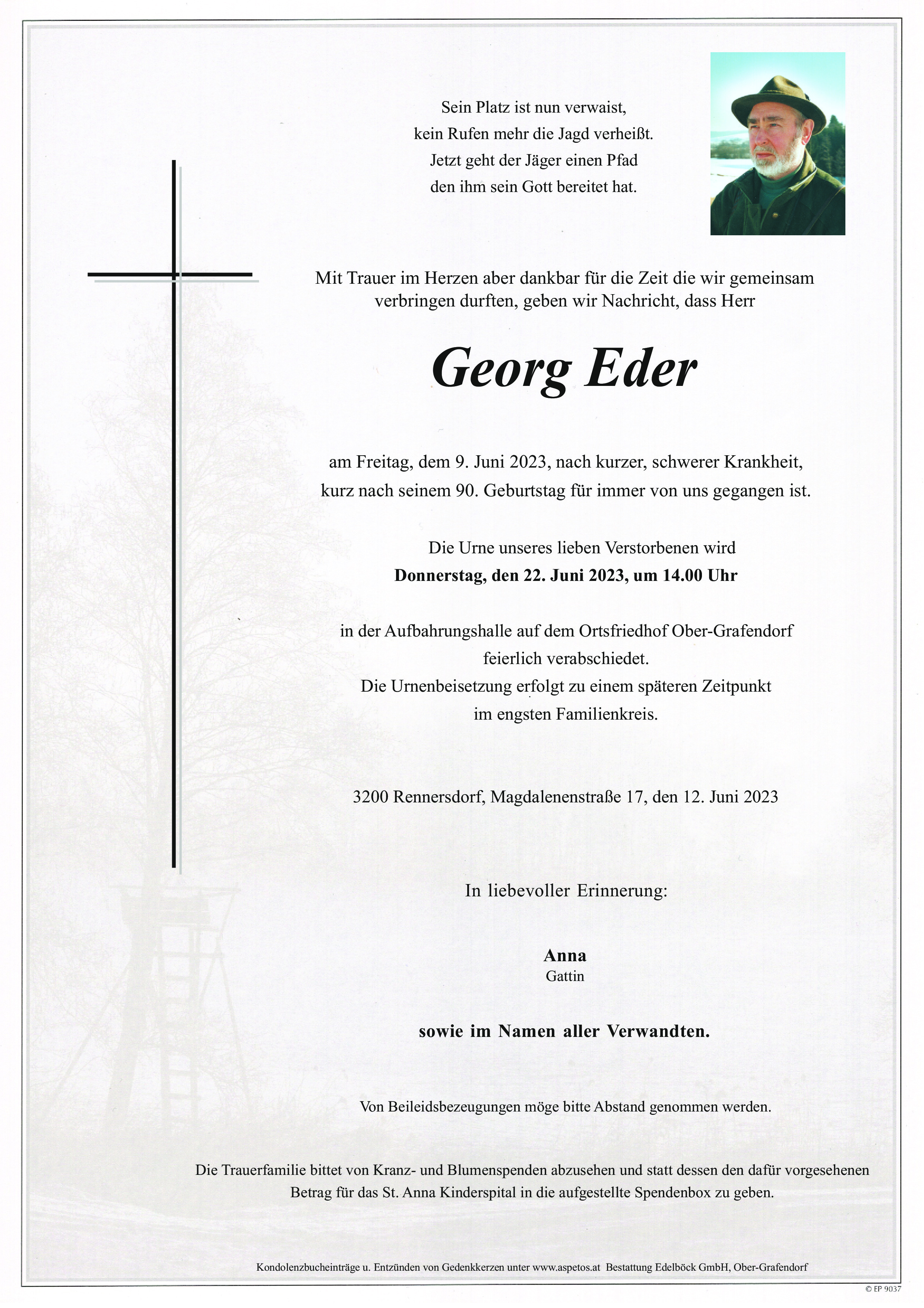 Traueranzeige von Georg Eder