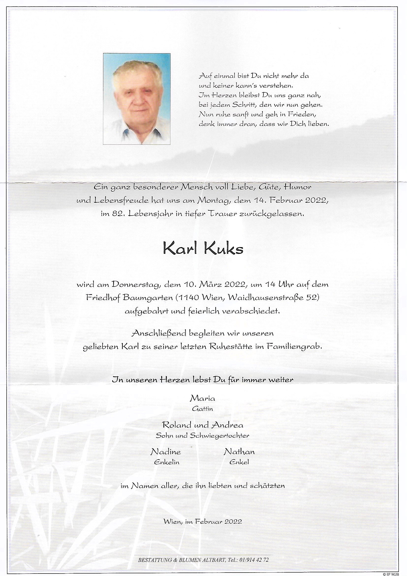 Traueranzeige von Karl Kuks