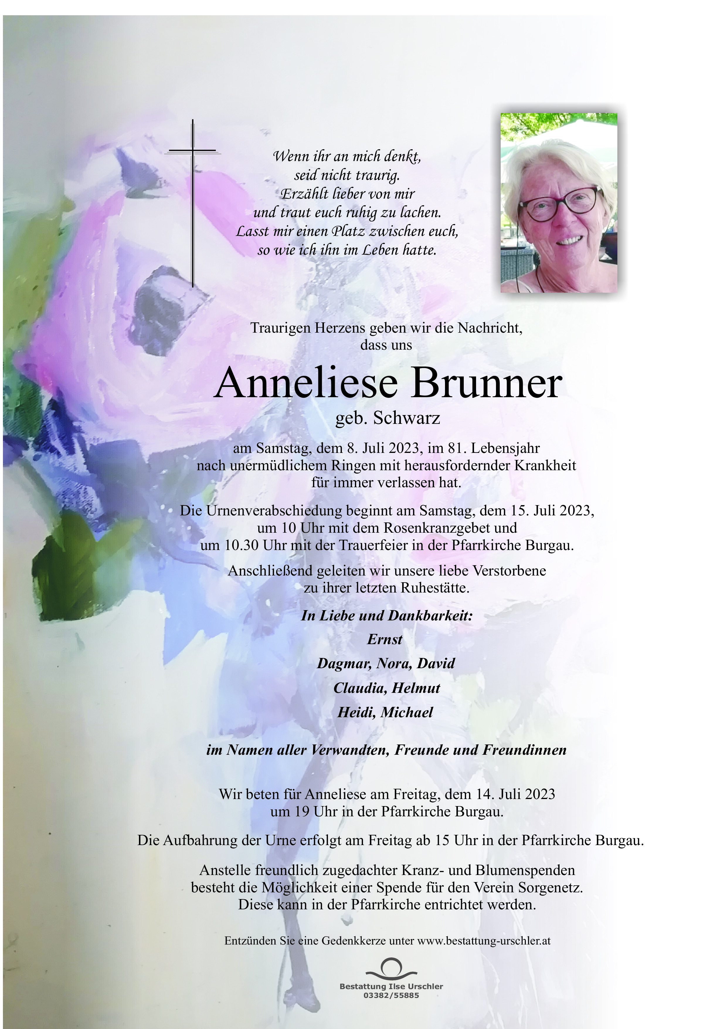Traueranzeige von Anneliese Brunner