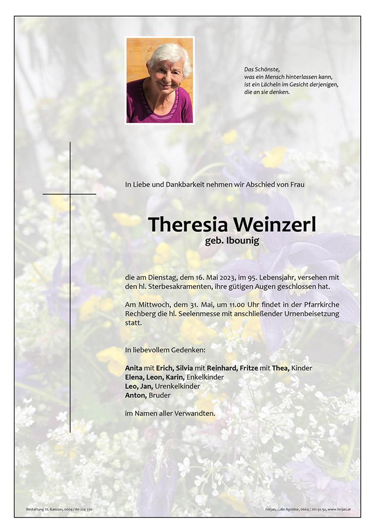 Traueranzeige von Theresia Weinzerl